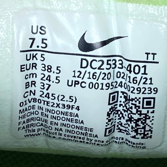 Nike Waffle One Women's Athletic Shoes Size 7.5 "Scream Green" Running Soes - Picture 7 of 9